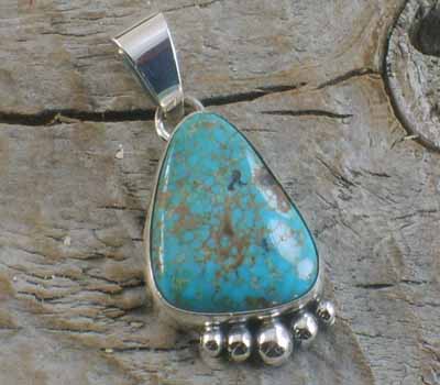 Native American Turquoise Nugget Pendant A